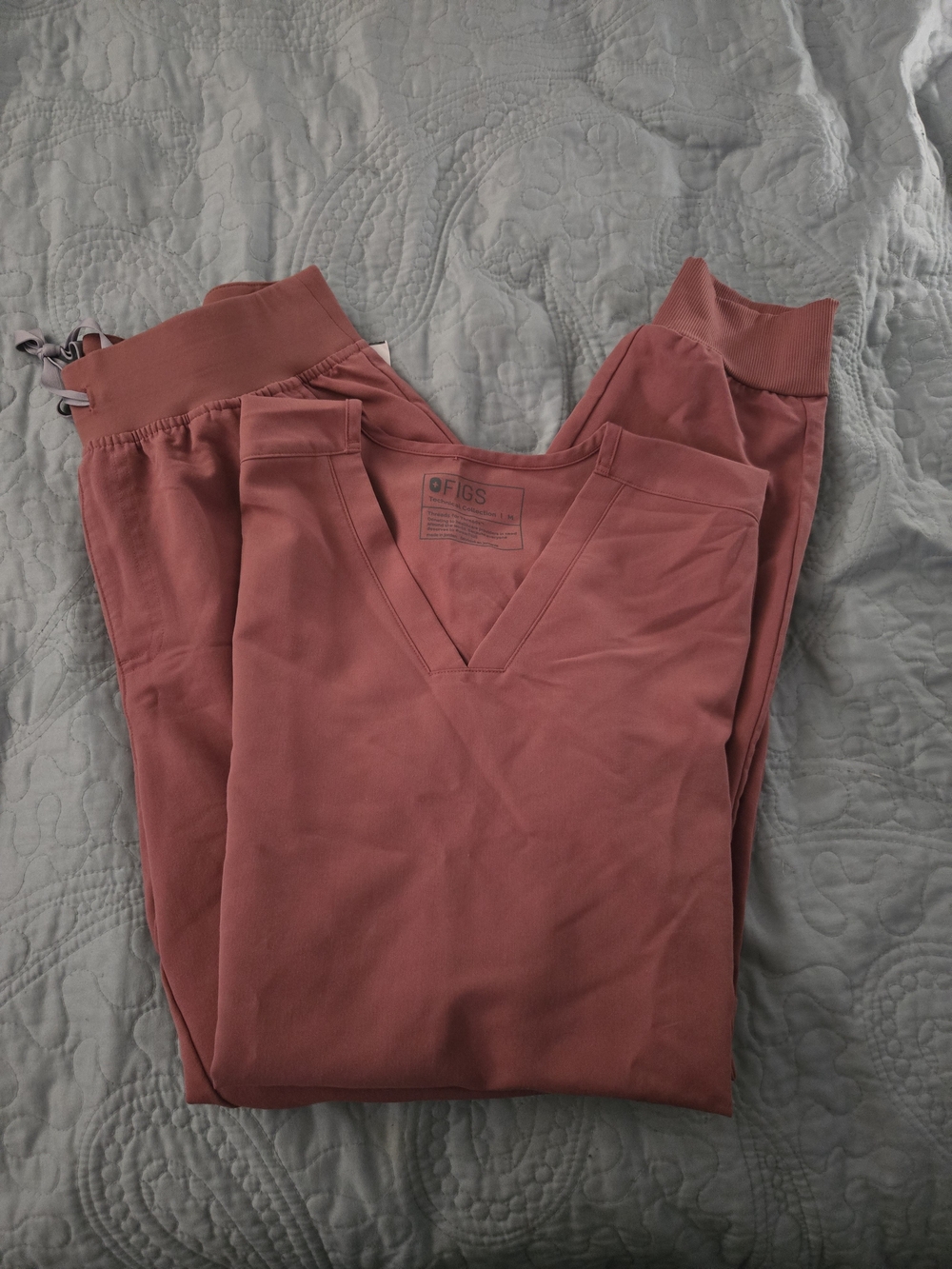 Womens Figs Scrub Set Mauve Color Size Medium